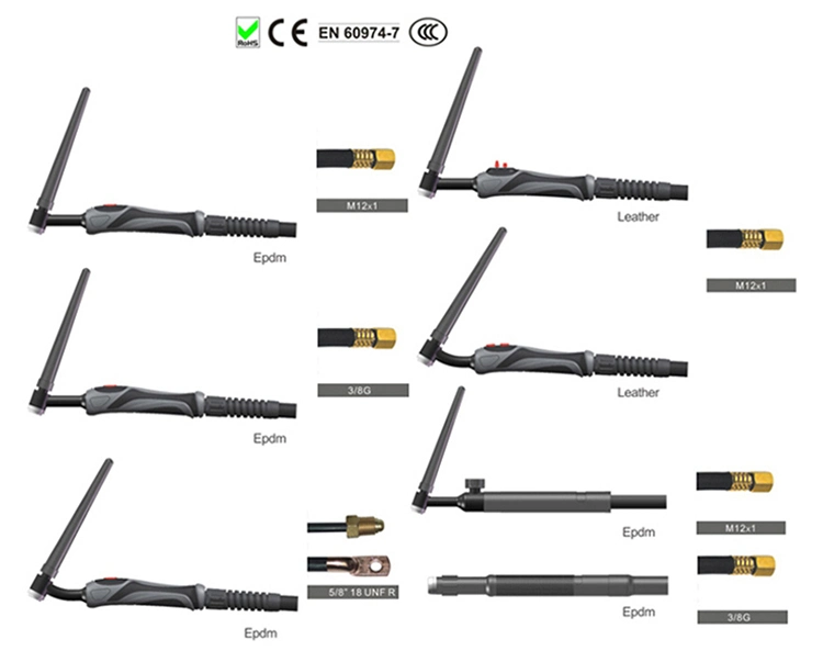 TIG9 Replaceable Switch OEM 4m 8m Length 110AMP DC 95AMP AC Gas Cooled Argon TIG Welding Torch