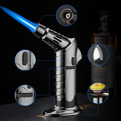 Heavybao Portable Piezoelectric Ignition Culinary Butane Gas Torch Lighter for Kitchen