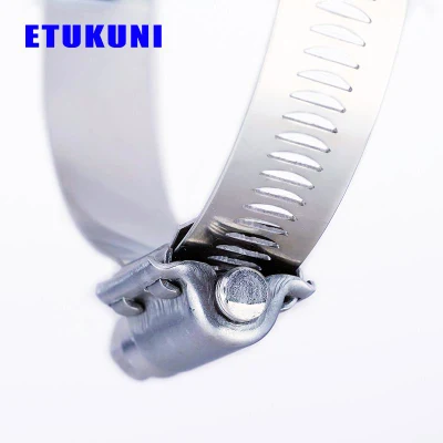 W4 Stainless Steel 12.7mm Perforated Adjustable European Style Big American Type Hose Clamp Gas Oil